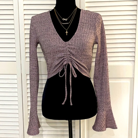 Forever 21 Sweaters - FOREEVER 21 Contemporary | Women’s Drawstring Ruched Front Crop Sweater Size M